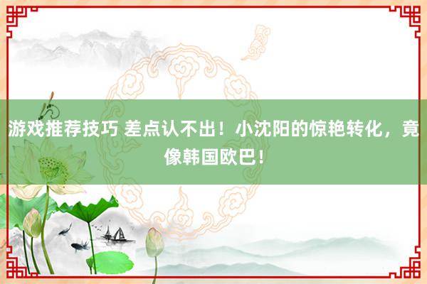 游戏推荐技巧 差点认不出！小沈阳的惊艳转化，竟像韩国欧巴！