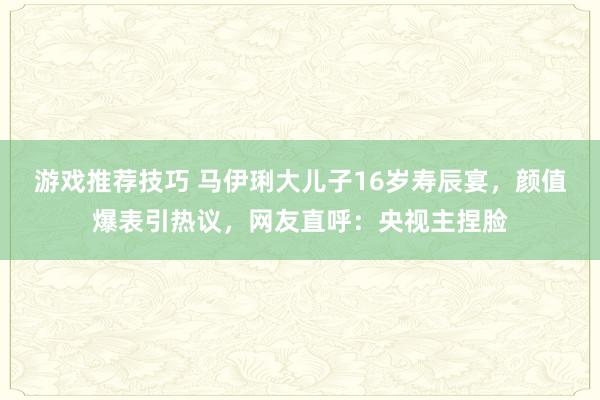 游戏推荐技巧 马伊琍大儿子16岁寿辰宴，颜值爆表引热议，网友直呼：央视主捏脸