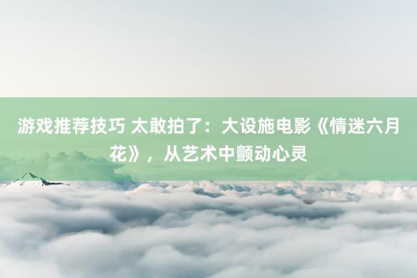 游戏推荐技巧 太敢拍了：大设施电影《情迷六月花》，从艺术中颤动心灵