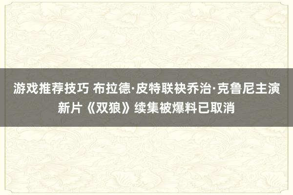 游戏推荐技巧 布拉德·皮特联袂乔治·克鲁尼主演新片《双狼》续集被爆料已取消