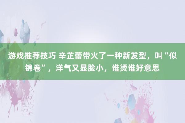 游戏推荐技巧 辛芷蕾带火了一种新发型，叫“似锦卷”，洋气又显脸小，谁烫谁好意思