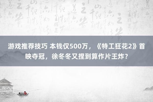 游戏推荐技巧 本钱仅500万，《特工狂花2》首映夺冠，徐冬冬又捏到算作片王炸？