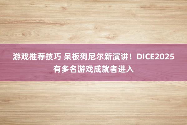 游戏推荐技巧 呆板狗尼尔新演讲！DICE2025有多名游戏成就者进入