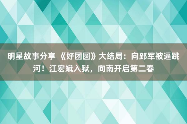 明星故事分享 《好团圆》大结局：向郅军被逼跳河！江宏斌入狱，向南开启第二春