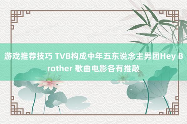 游戏推荐技巧 TVB构成中年五东说念主男团Hey Brother 歌曲电影各有推敲